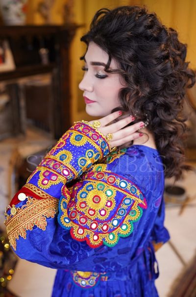 12.Afghan Velvet Dress-Shirin Bridal(SB-12)Back